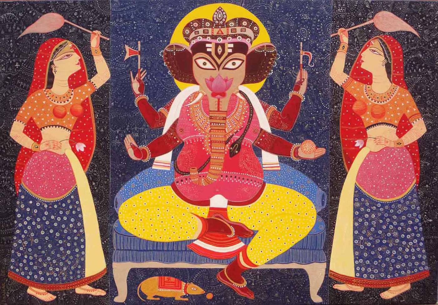 Ganesh With Riddhi & Siddhi