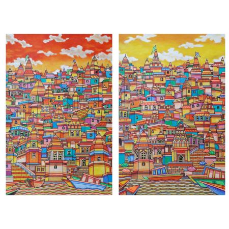 Benaras Ghat 5 (Set of 2)