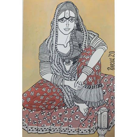 Woman with golden smile