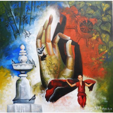 Devotion of Buddha and Monk Child