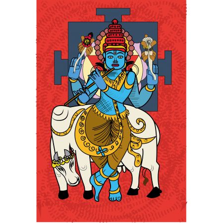 lord Krishna with cow 