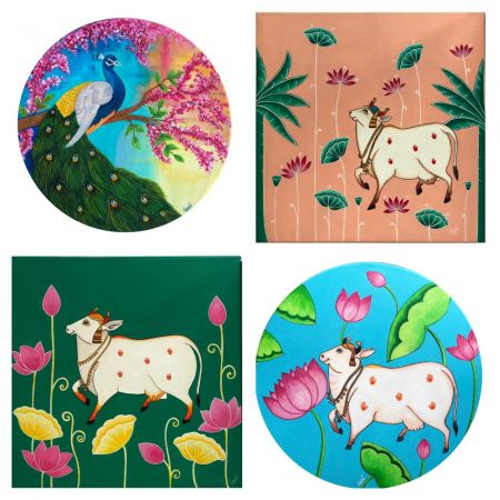 Pichwai Painting - Savan (Set of 4)