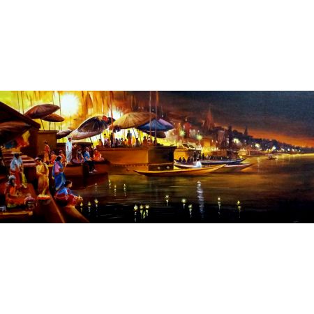 Festival Night at Varanasi Ghat 