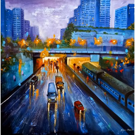 Rainy day in city