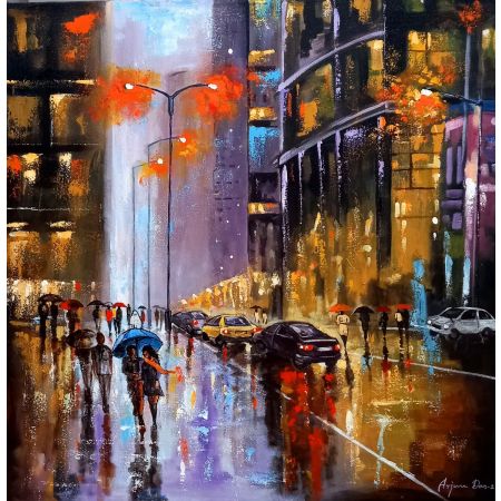 Rainy day in city
