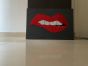 Red Lip Thread Art